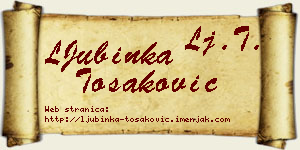 LJubinka Tošaković vizit kartica